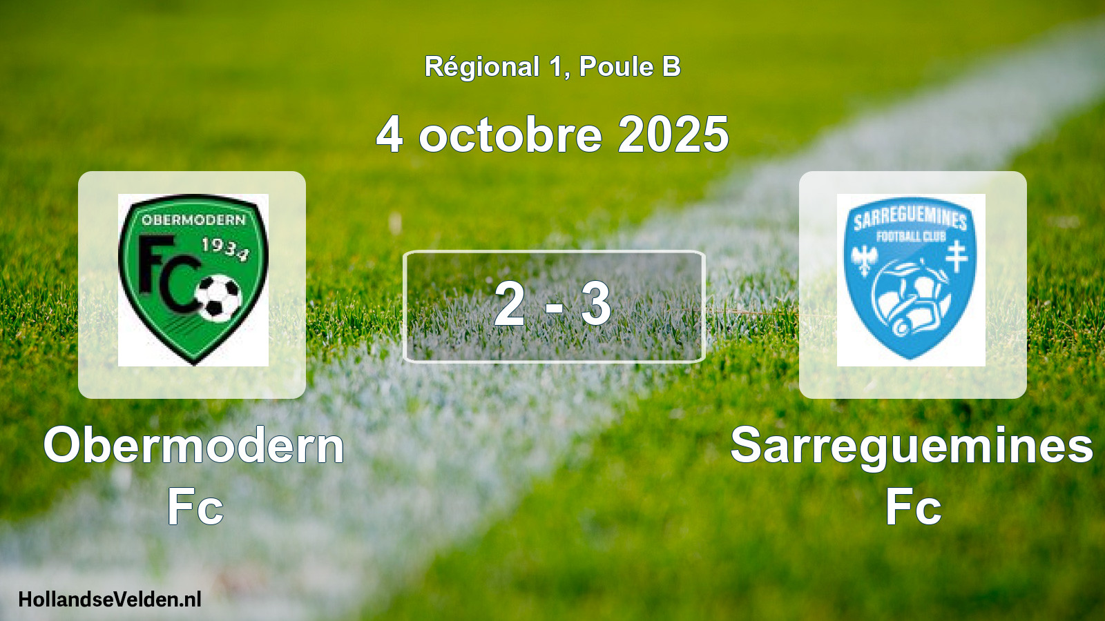 Total number of matches played: Obermodern Fc - Sarreguemines Fc 2 - 3 (4 October 2025)