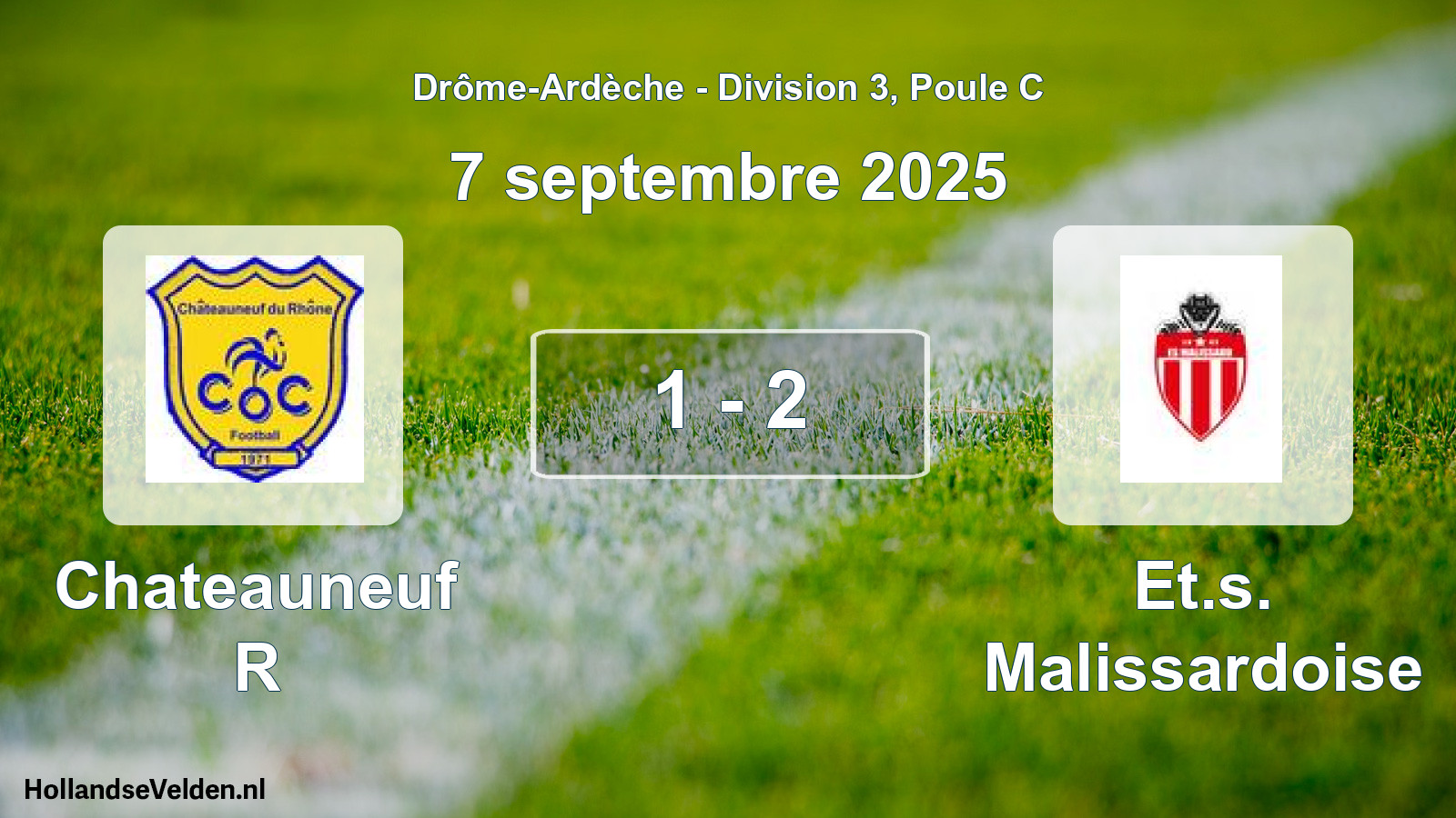 Gespeelde wedstrijd: Chateauneuf R - Et.s. Malissardoise 1 - 2 (7 september 2025)