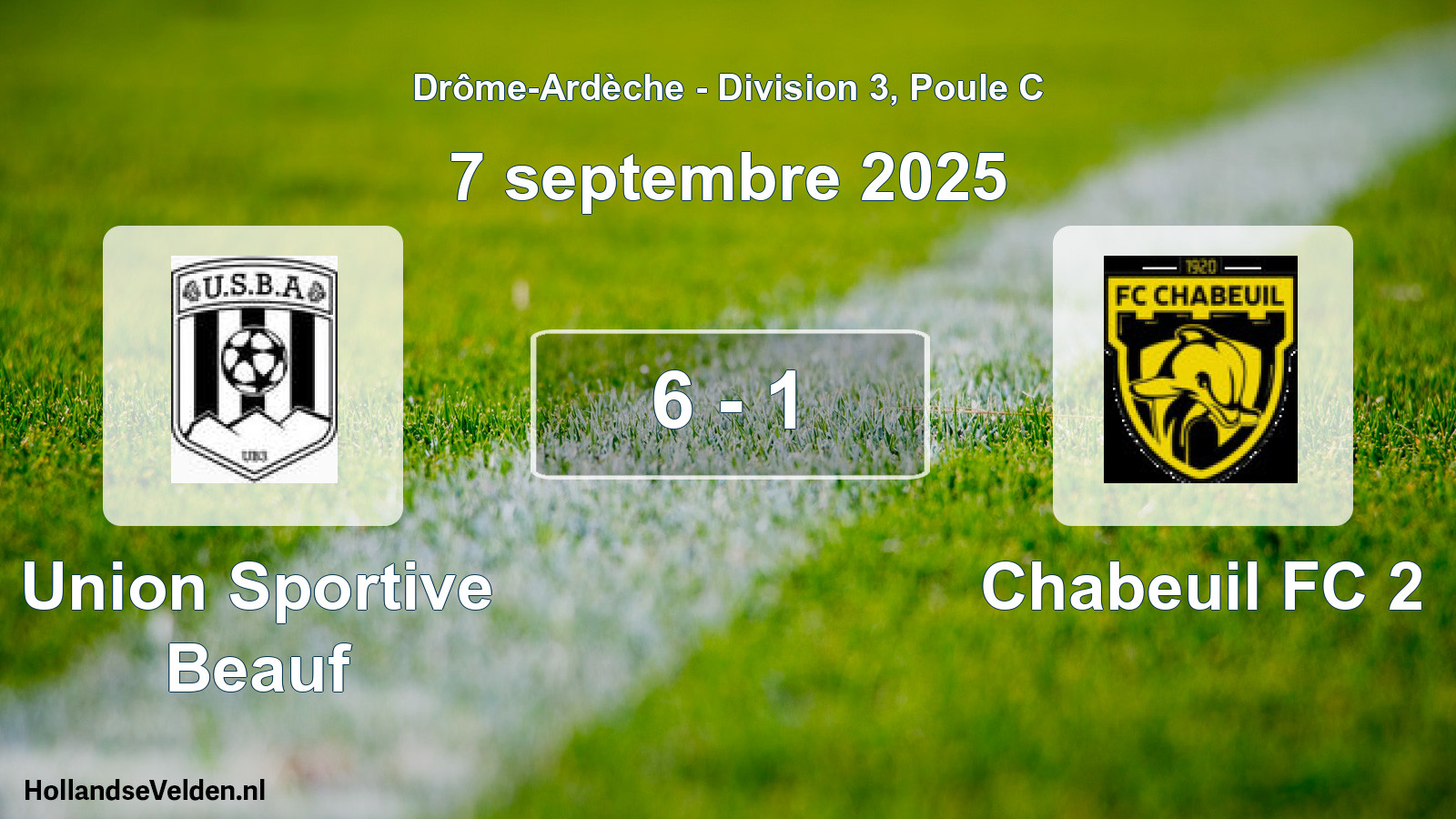 Gespeelde wedstrijd: Union Sportive Beauf - Chabeuil FC 2 6 - 1 (7 september 2025)