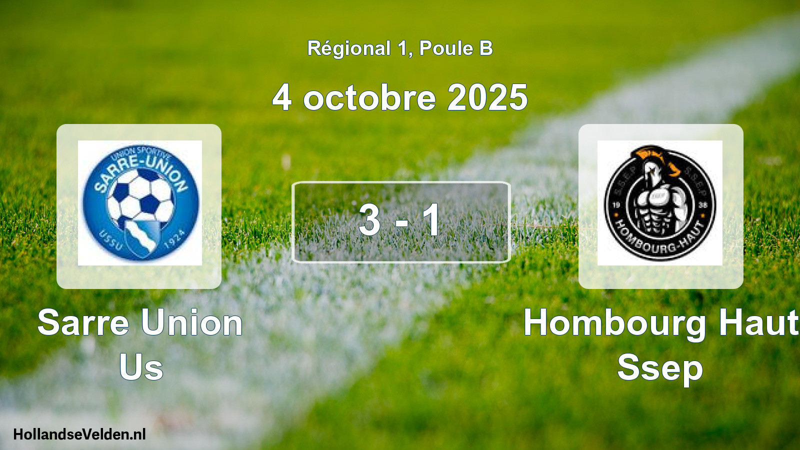 Total number of matches played: Sarre Union Us - Hombourg Haut Ssep 3 - 1 (4 October 2025)