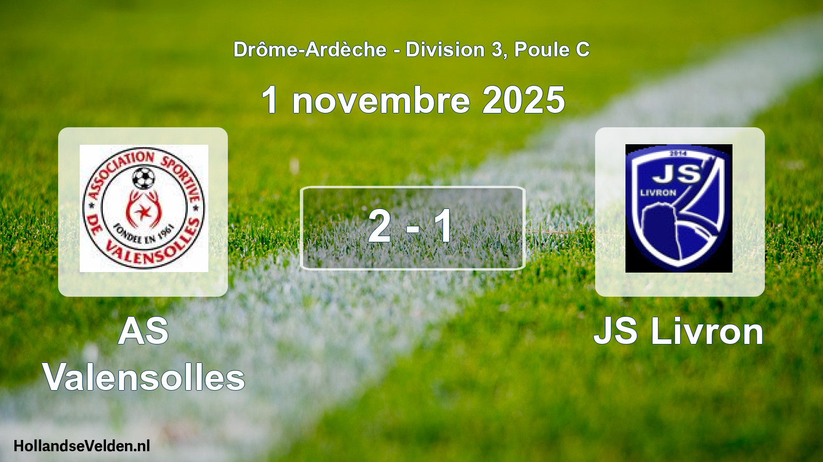 Gespeelde wedstrijd: AS Valensolles - JS Livron 2 - 1 (1 november 2025)