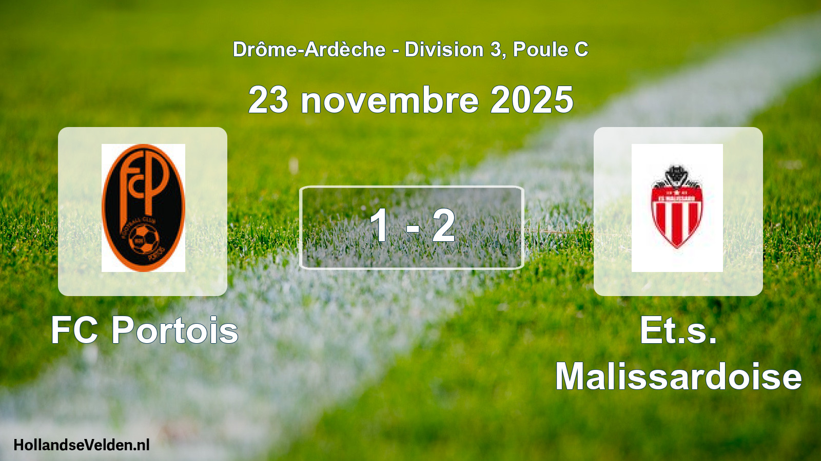 Gespeelde wedstrijd: FC Portois - Et.s. Malissardoise 1 - 2 (23 november 2025)