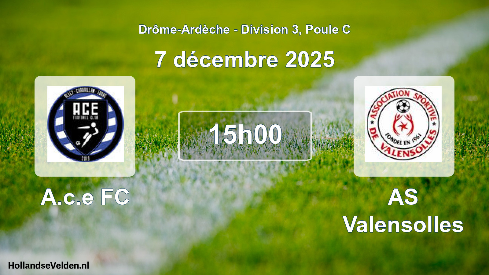 Geplande wedstrijd: A.c.e FC - AS Valensolles (7 december 2025)