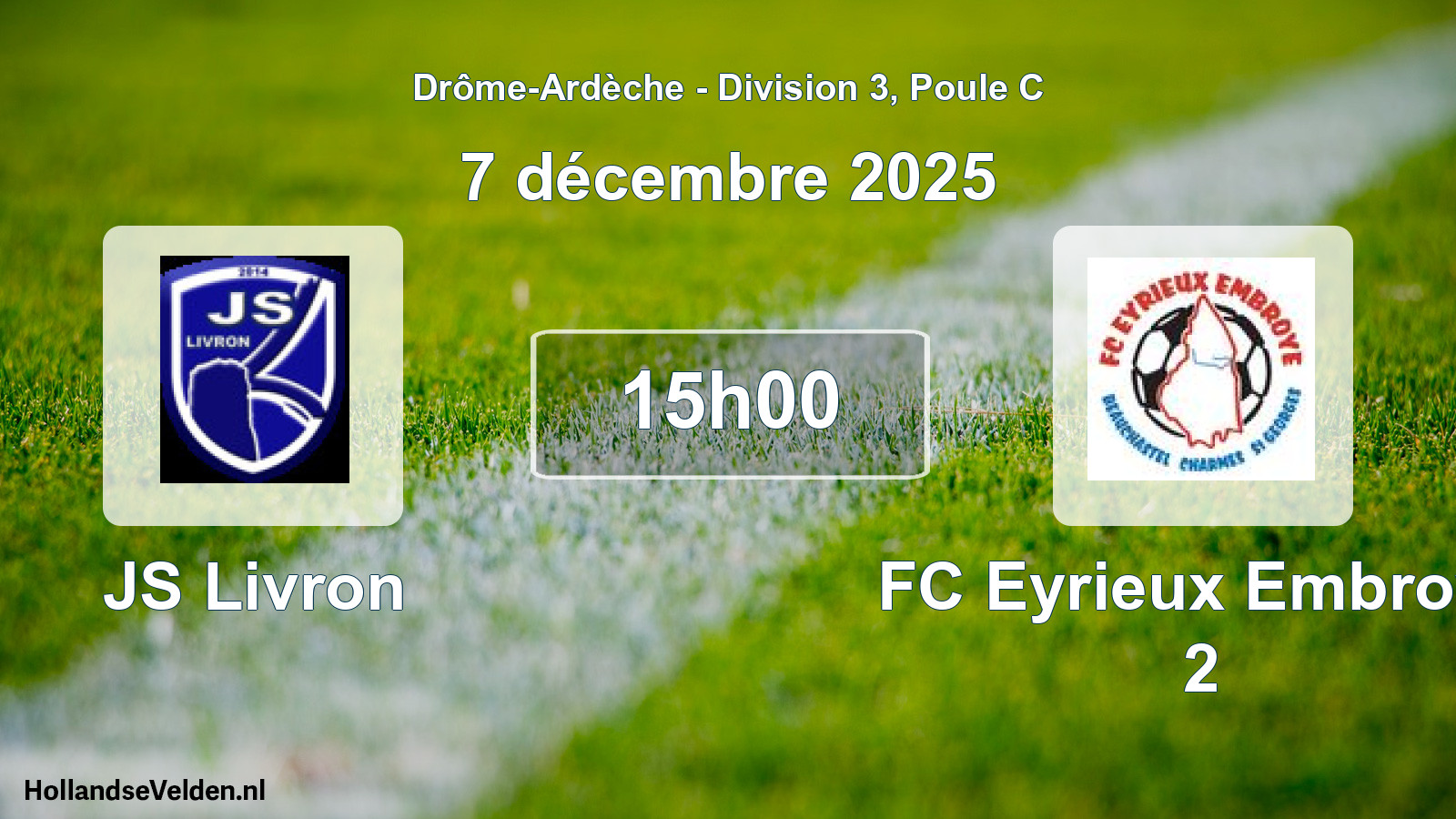 Geplande wedstrijd: JS Livron - FC Eyrieux Embroye 2 (7 december 2025)