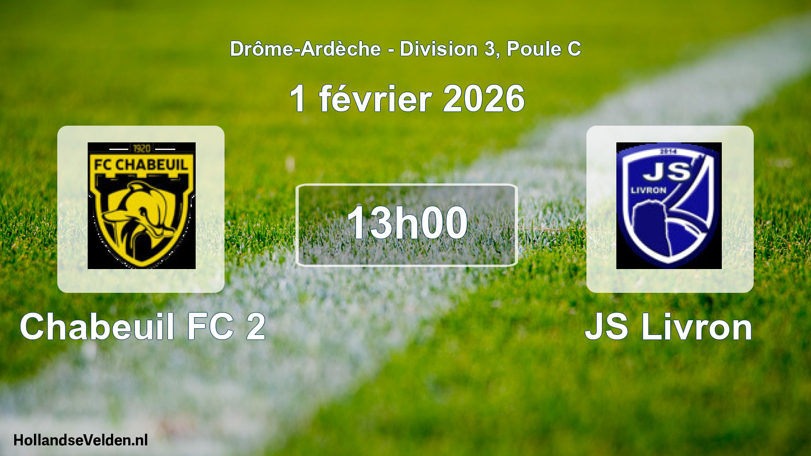 Geplande wedstrijd: Chabeuil FC 2 - JS Livron (1 februari 2026)