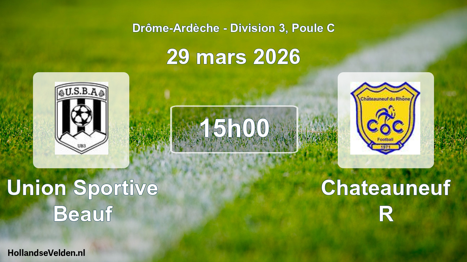 Geplande wedstrijd: Union Sportive Beauf - Chateauneuf R (29 maart 2026)