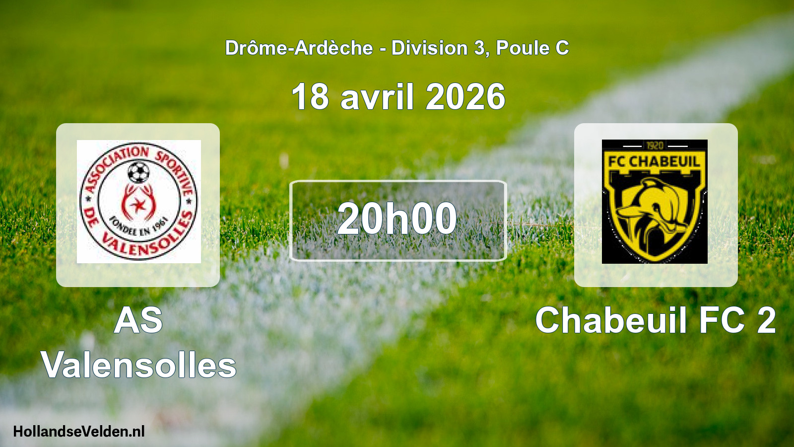 Geplande wedstrijd: AS Valensolles - Chabeuil FC 2 (18 april 2026)
