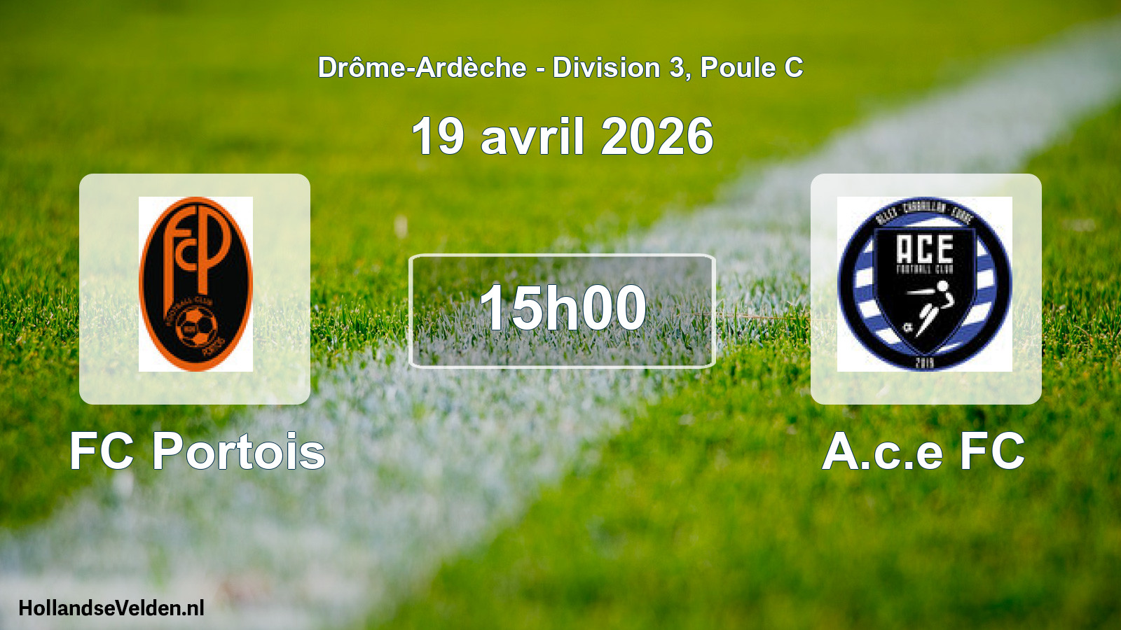 Geplande wedstrijd: FC Portois - A.c.e FC (19 april 2026)