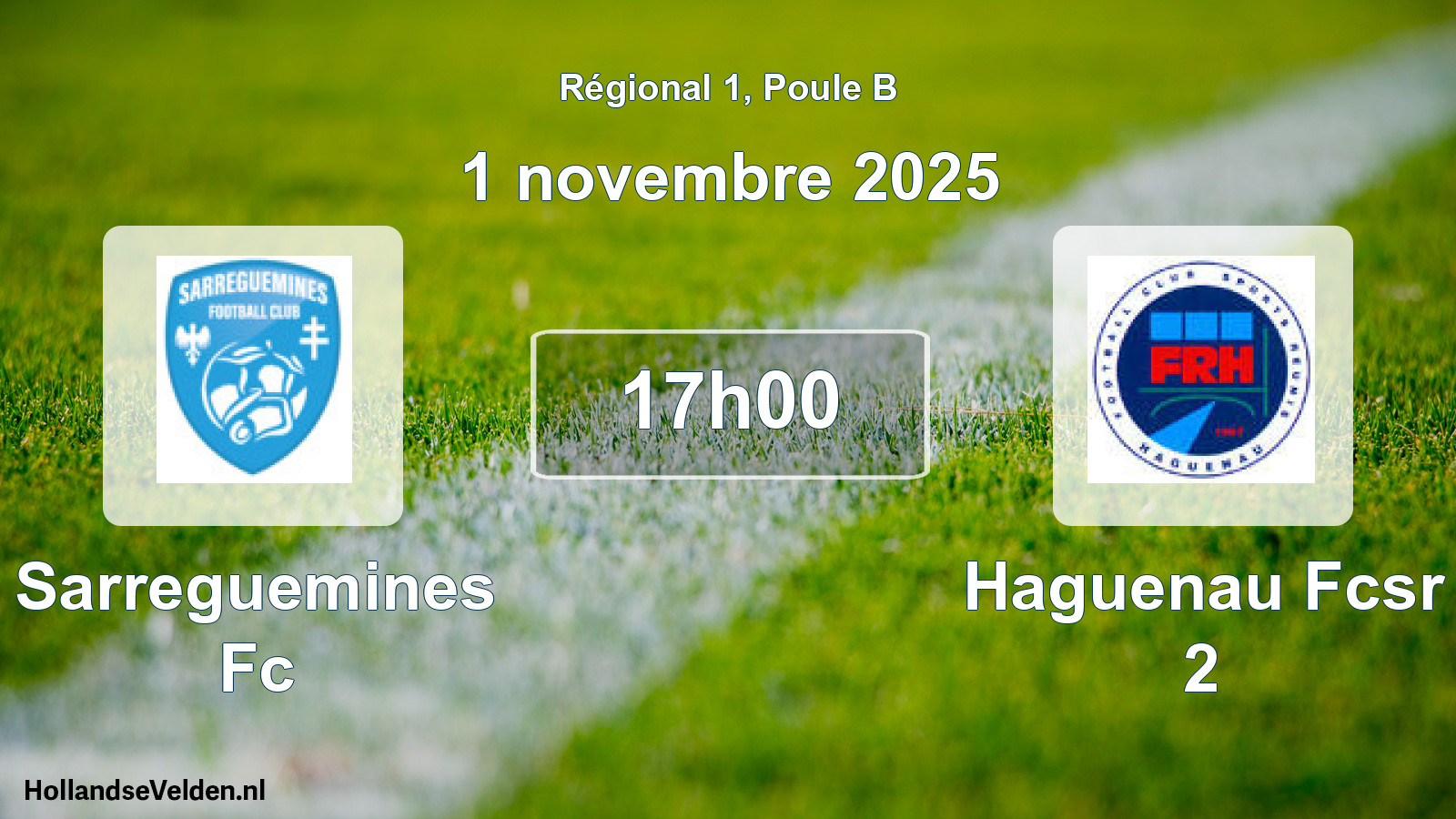 Scheduled Match: Sarreguemines Fc - Haguenau Fcsr 2 (1 November 2025)