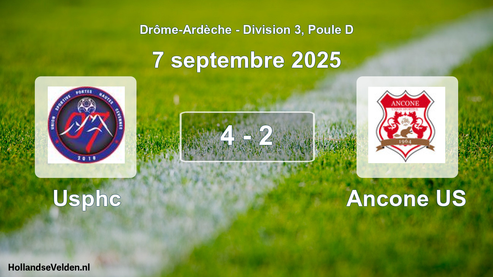 Gespeelde wedstrijd: Usphc - Ancone US 4 - 2 (7 september 2025)