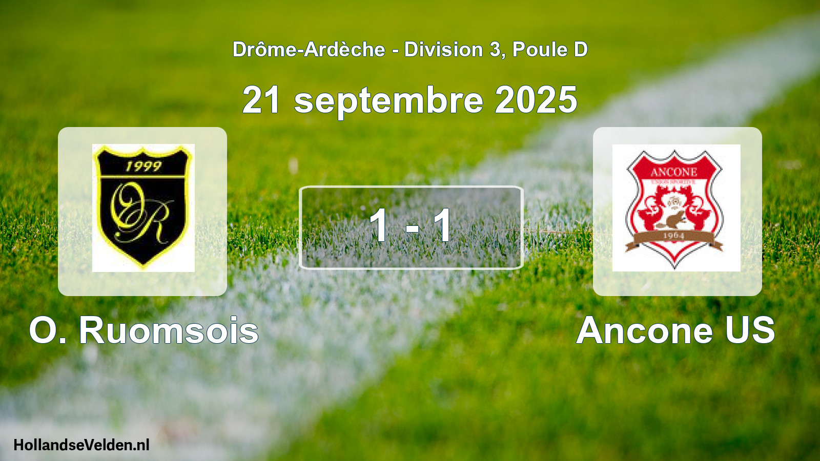 Gespeelde wedstrijd: O. Ruomsois - Ancone US 1 - 1 (21 september 2025)
