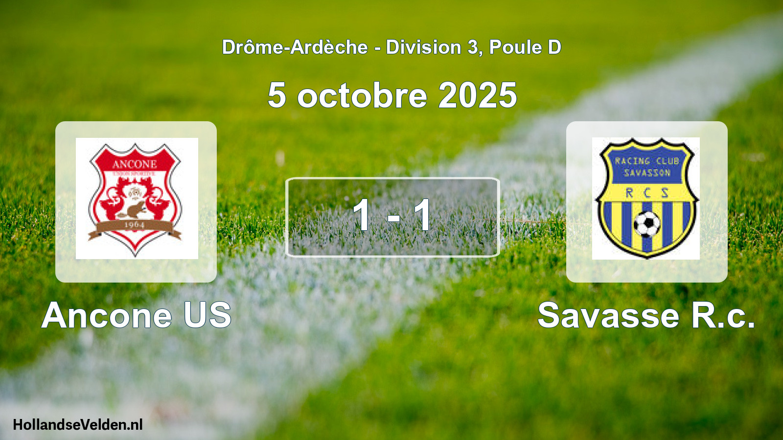 Gespeelde wedstrijd: Ancone US - Savasse R.c. 1 - 1 (5 oktober 2025)