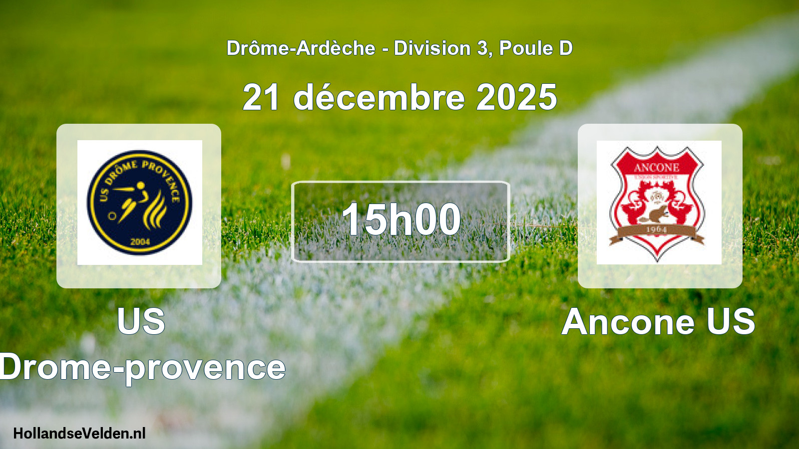Geplande wedstrijd: US Drome-provence - Ancone US (21 december 2025)