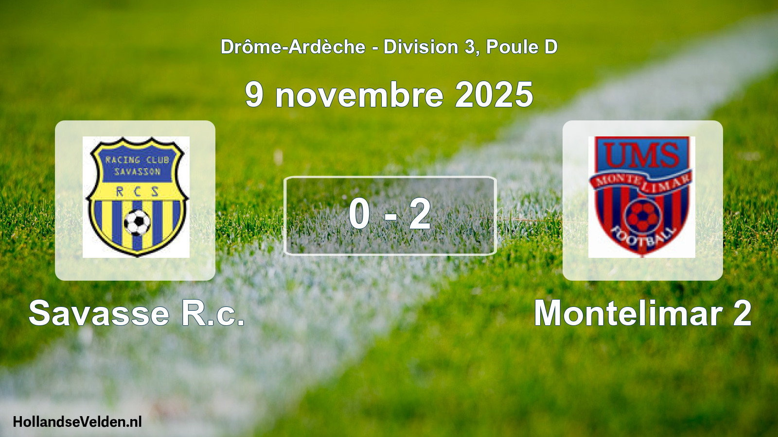 Gespeelde wedstrijd: Savasse R.c. - Montelimar 2 0 - 2 (9 november 2025)