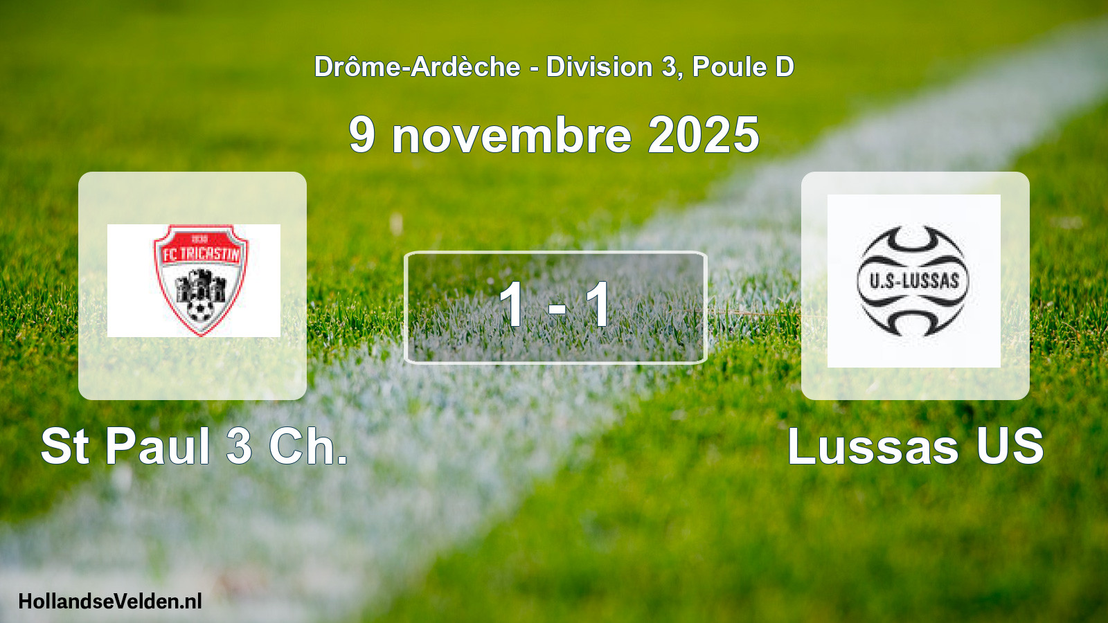 Gespeelde wedstrijd: St Paul 3 Ch. - Lussas US 1 - 1 (9 november 2025)