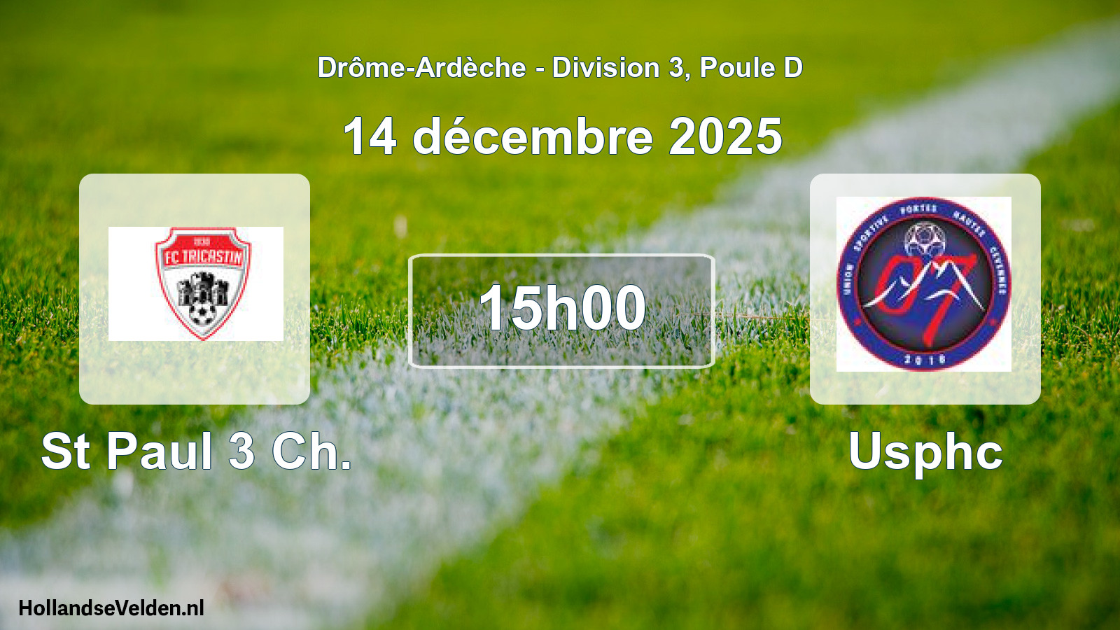 Geplande wedstrijd: St Paul 3 Ch. - Usphc (14 december 2025)