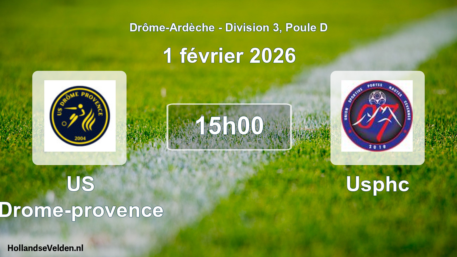 Geplande wedstrijd: US Drome-provence - Usphc (1 februari 2026)