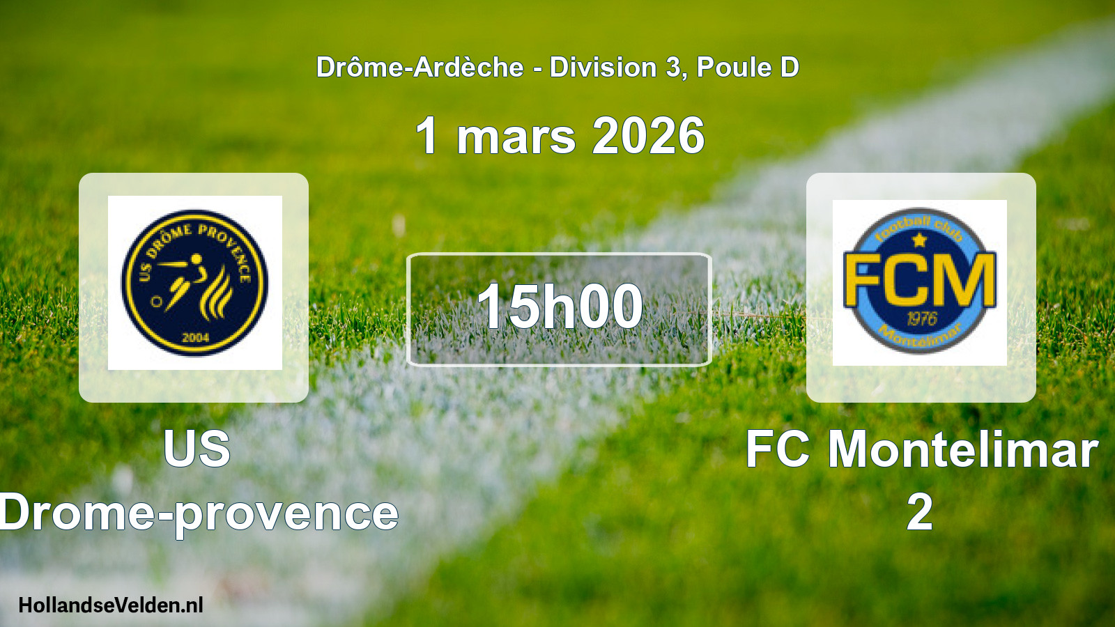 Geplande wedstrijd: US Drome-provence - FC Montelimar 2 (1 maart 2026)