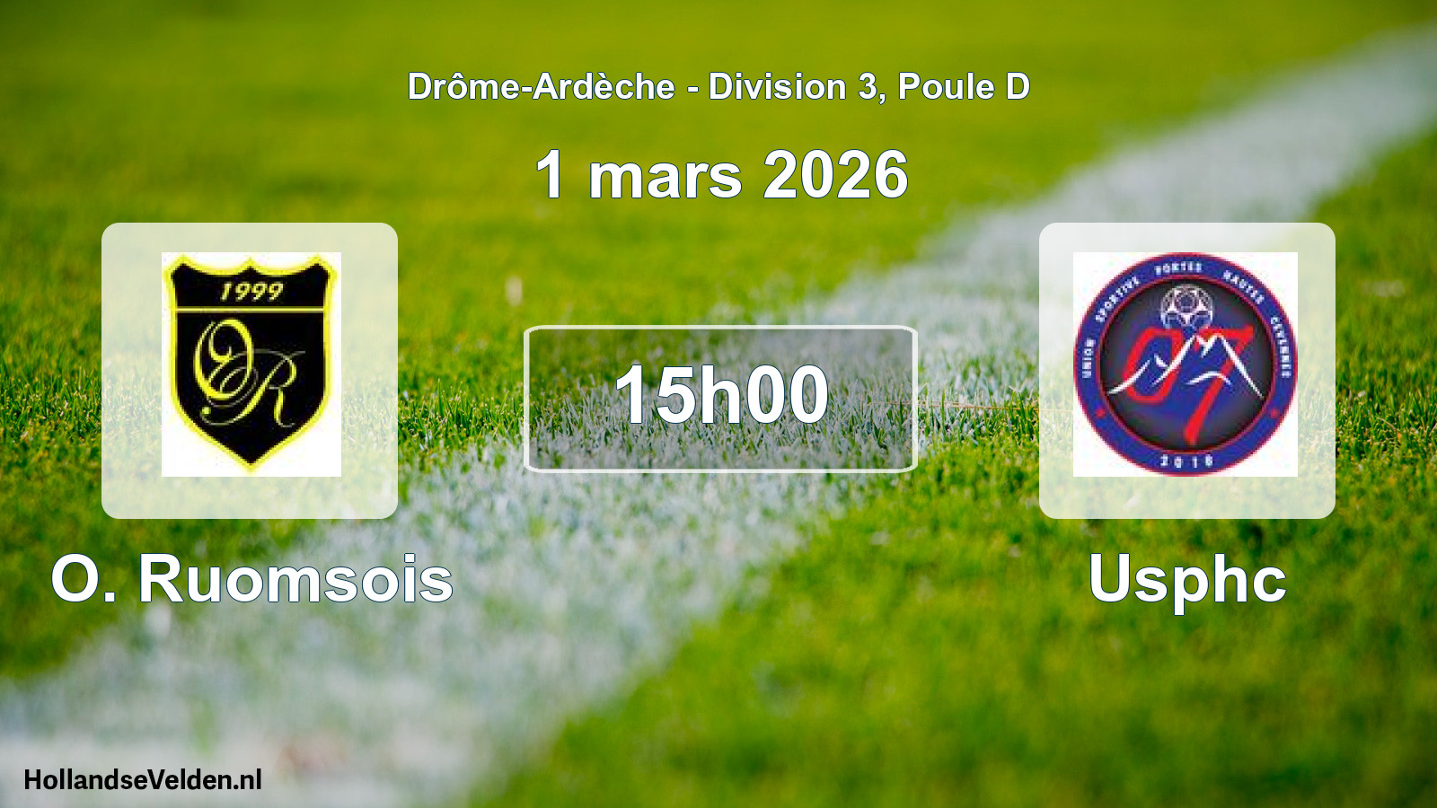 Geplande wedstrijd: O. Ruomsois - Usphc (1 maart 2026)