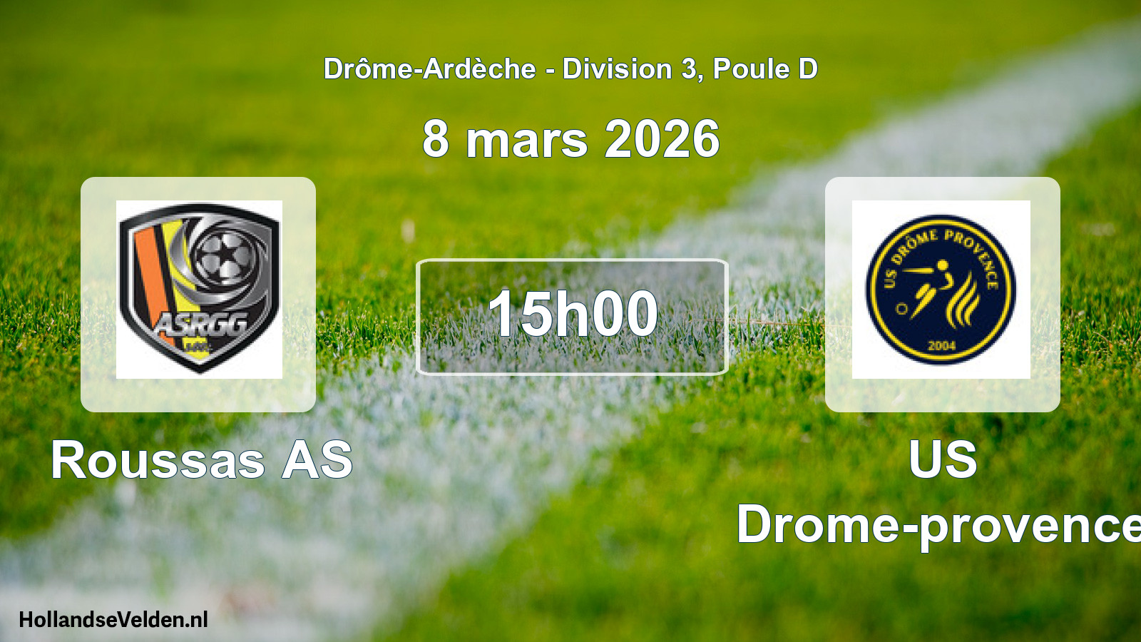 Geplande wedstrijd: Roussas AS - US Drome-provence (8 maart 2026)