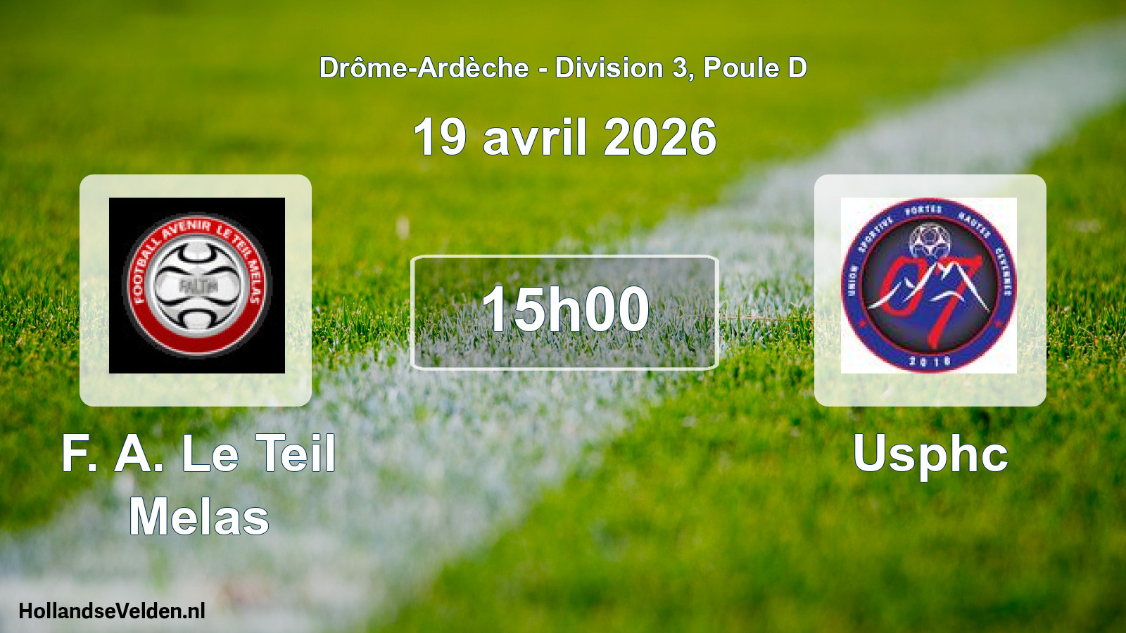 Geplande wedstrijd: F. A. Le Teil Melas - Usphc (19 april 2026)