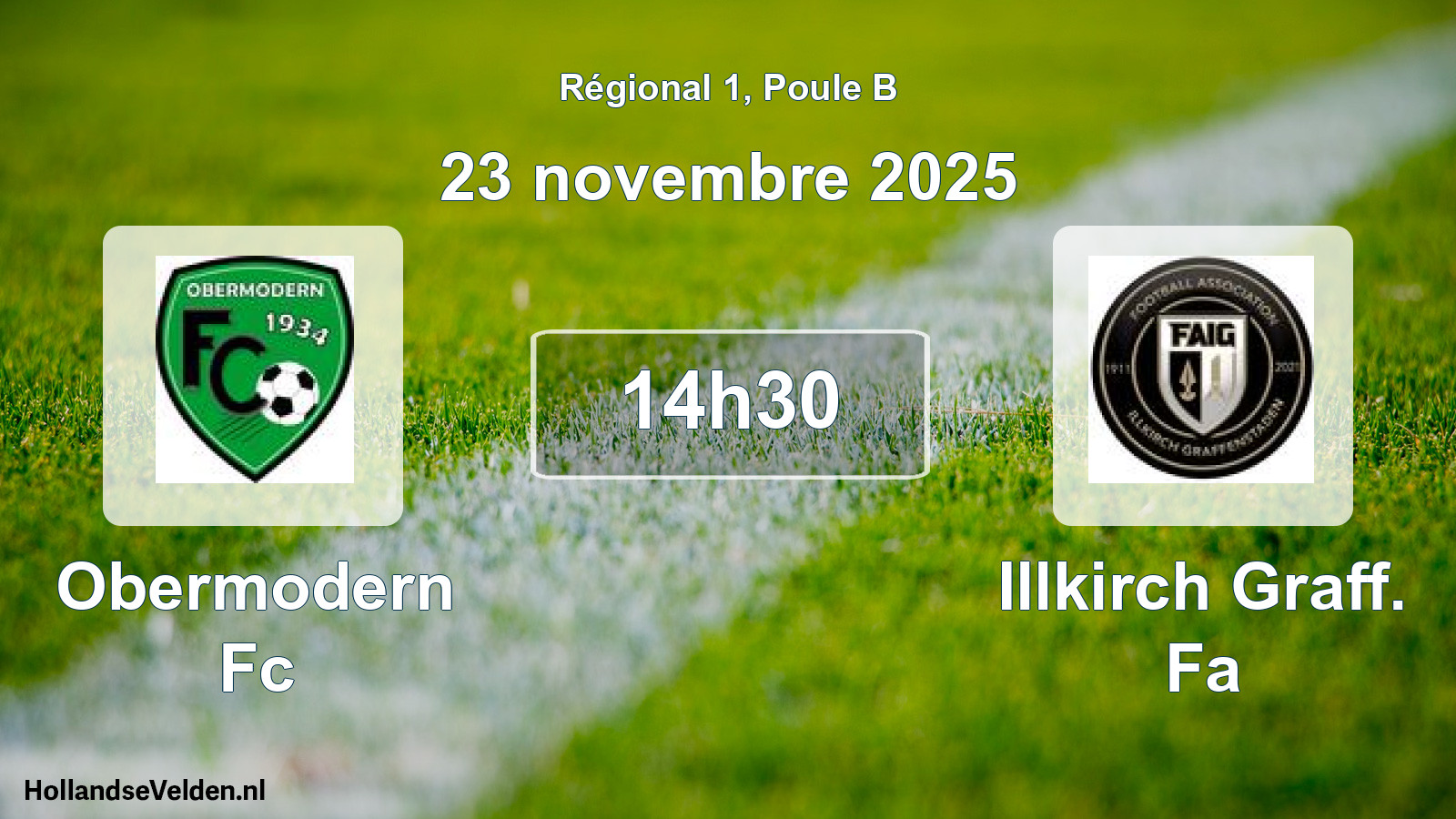 Geplande wedstrijd: Obermodern Fc - Illkirch Graff. Fa (23 november 2025)