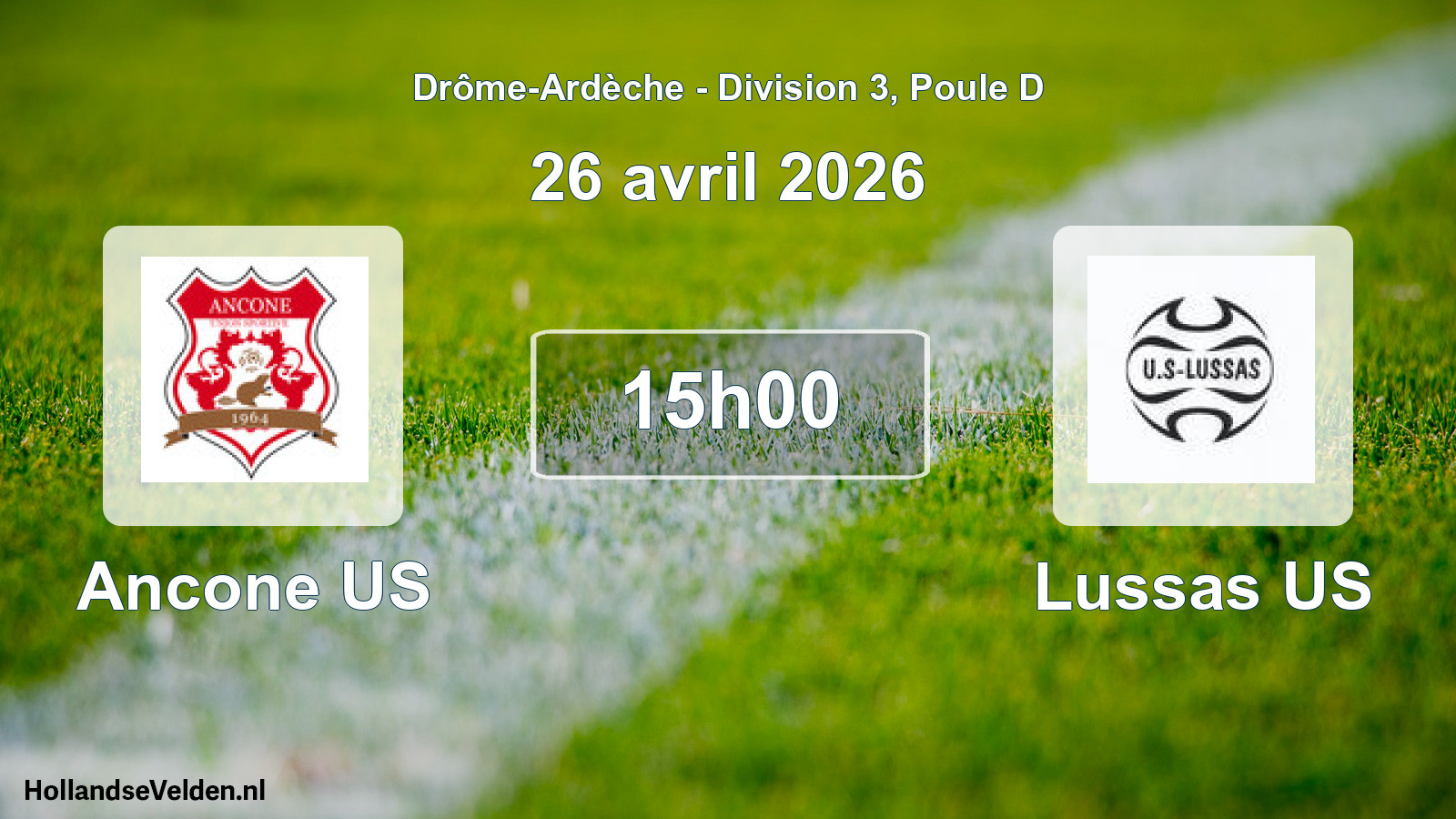 Geplande wedstrijd: Ancone US - Lussas US (26 april 2026)
