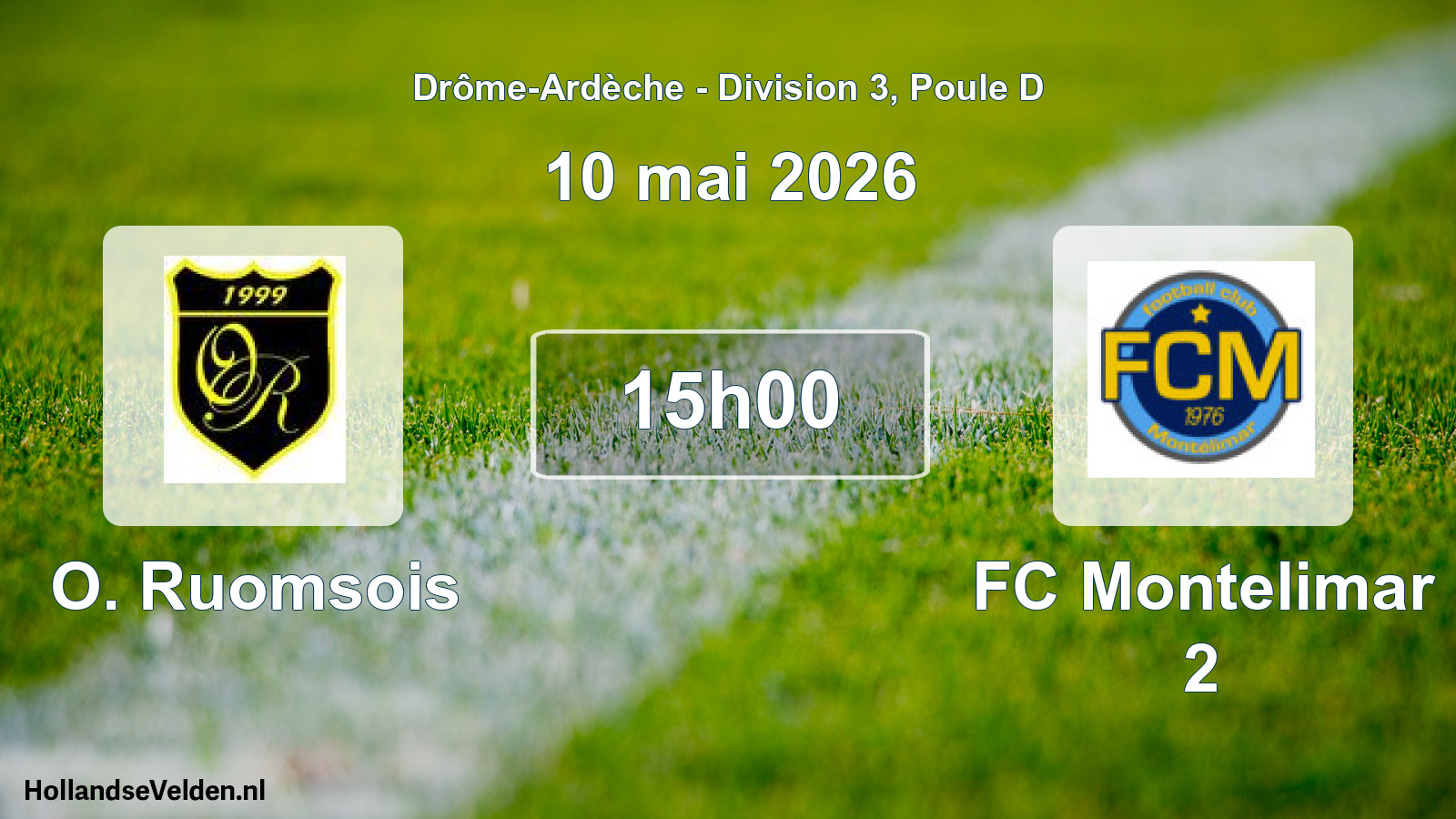 Geplande wedstrijd: O. Ruomsois - FC Montelimar 2 (10 mei 2026)
