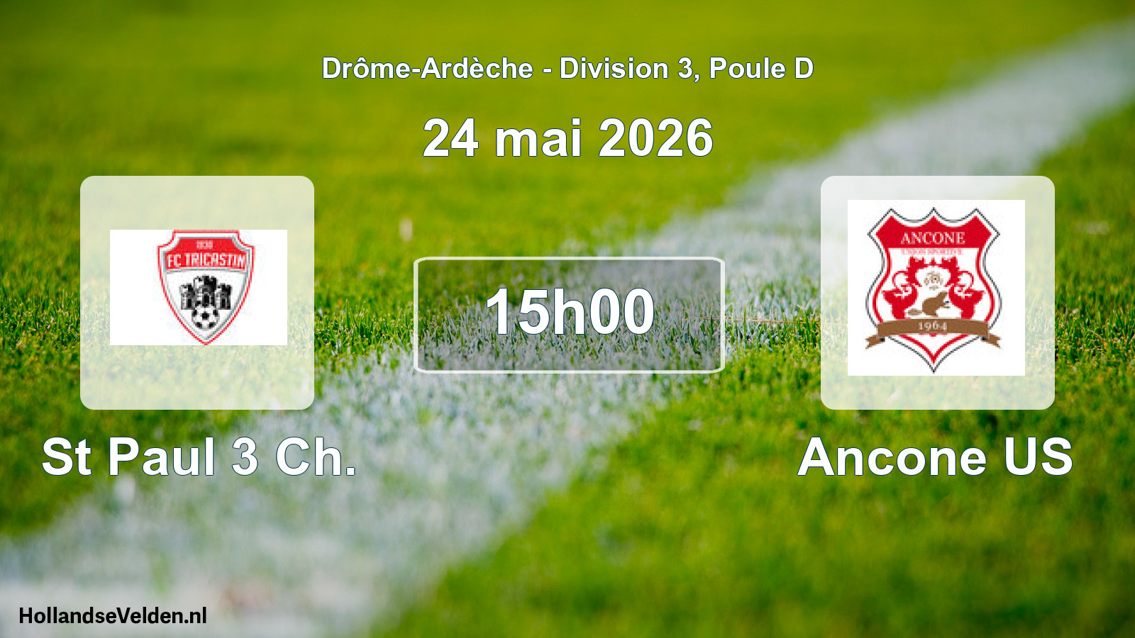 Geplande wedstrijd: St Paul 3 Ch. - Ancone US (24 mei 2026)