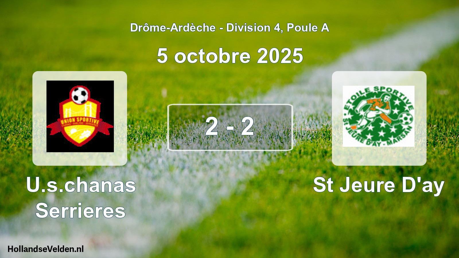 Gespeelde wedstrijd: U.s.chanas Serrieres - St Jeure D'ay 2 - 2 (5 oktober 2025)