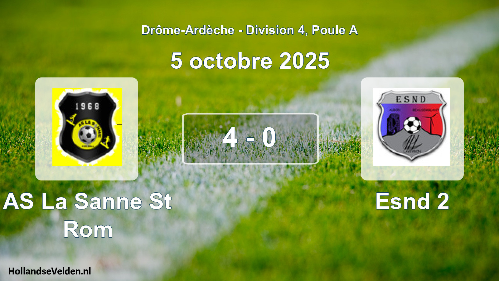 Gespeelde wedstrijd: AS La Sanne St Rom - Esnd 2 4 - 0 (5 oktober 2025)