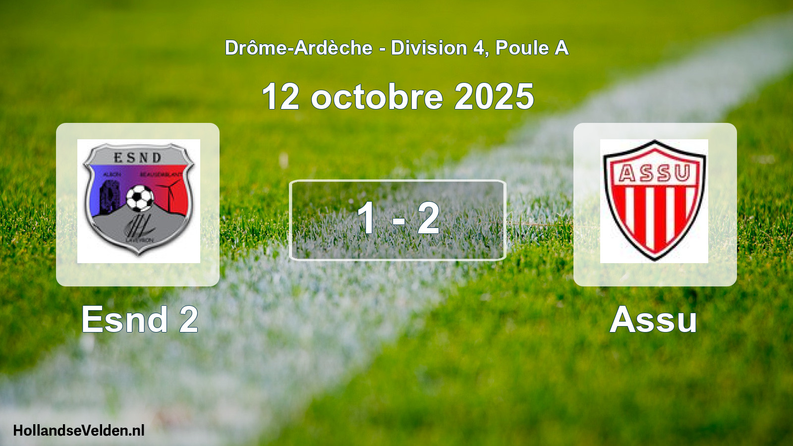 Total number of matches played: Esnd 2 - Assu 1 - 2 (12 October 2025)