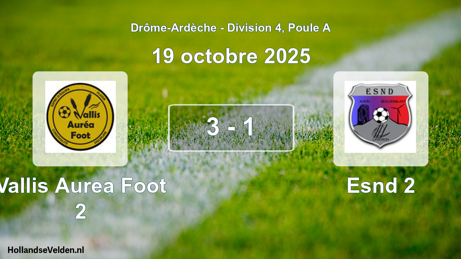 Gespeelde wedstrijd: Vallis Aurea Foot 2 - Esnd 2 3 - 1 (19 oktober 2025)