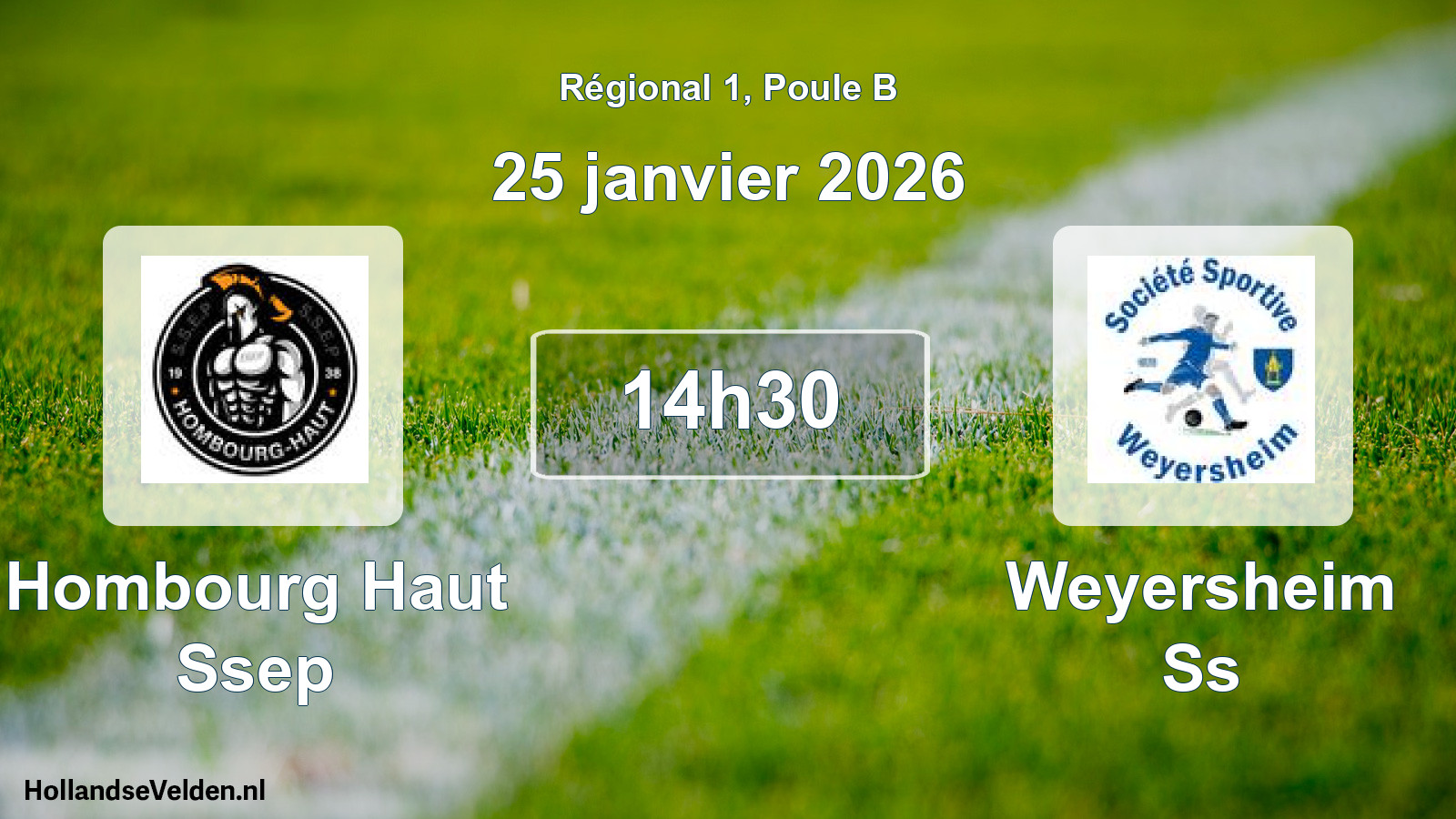 Geplande wedstrijd: Hombourg Haut Ssep - Weyersheim Ss (25 janvier 2026)
