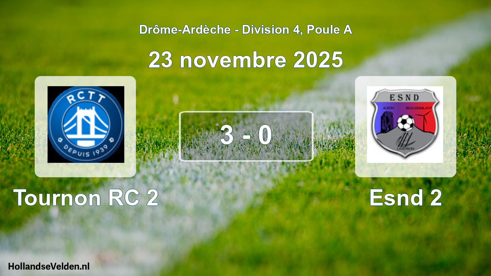 Gespeelde wedstrijd: Tournon RC 2 - Esnd 2 3 - 0 (23 november 2025)