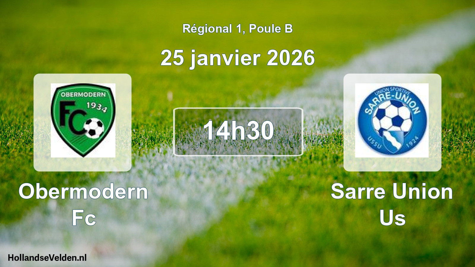 Geplande wedstrijd: Obermodern Fc - Sarre Union Us (25 janvier 2026)