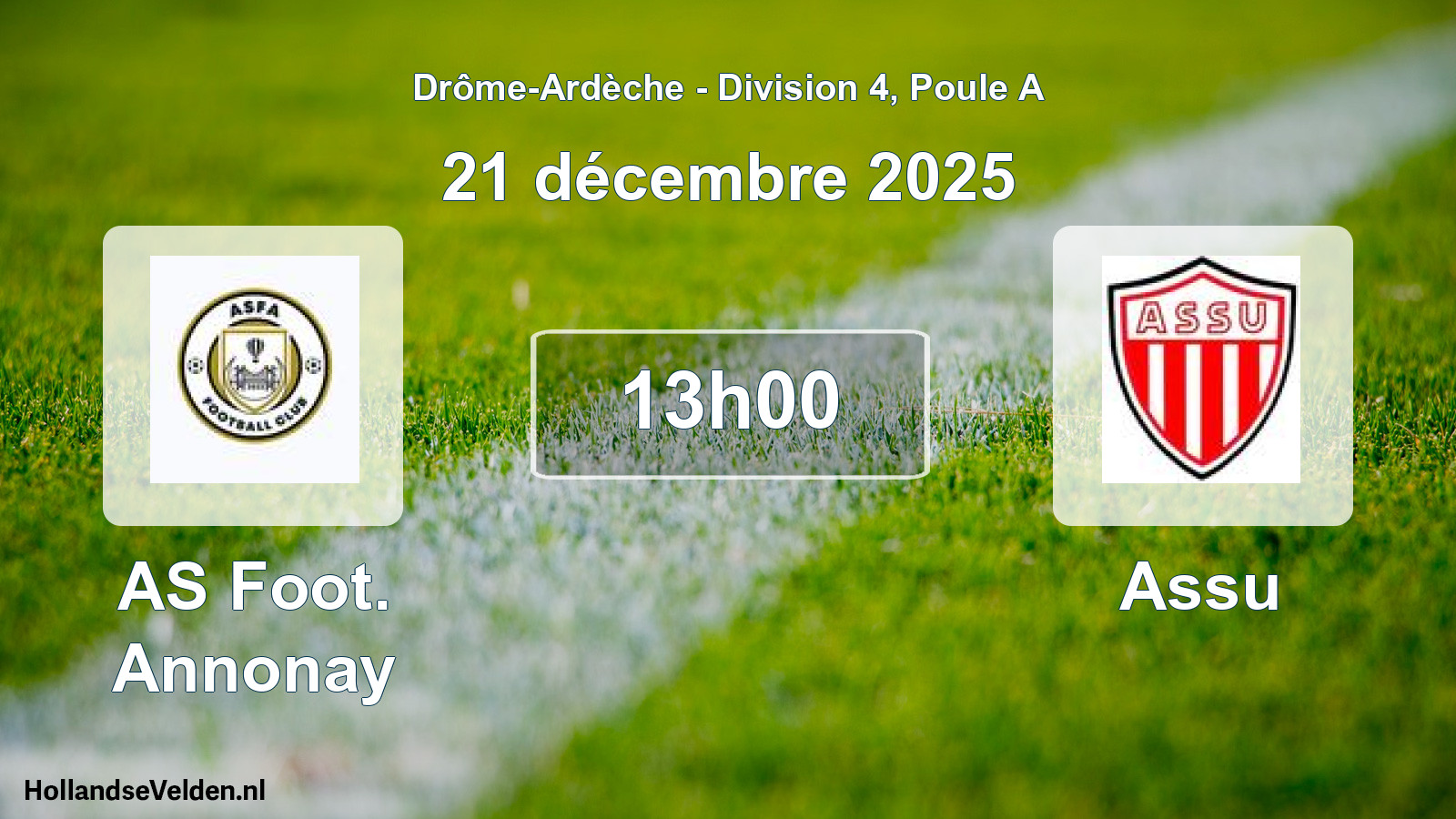 Geplande wedstrijd: AS Foot. Annonay - Assu (21 december 2025)