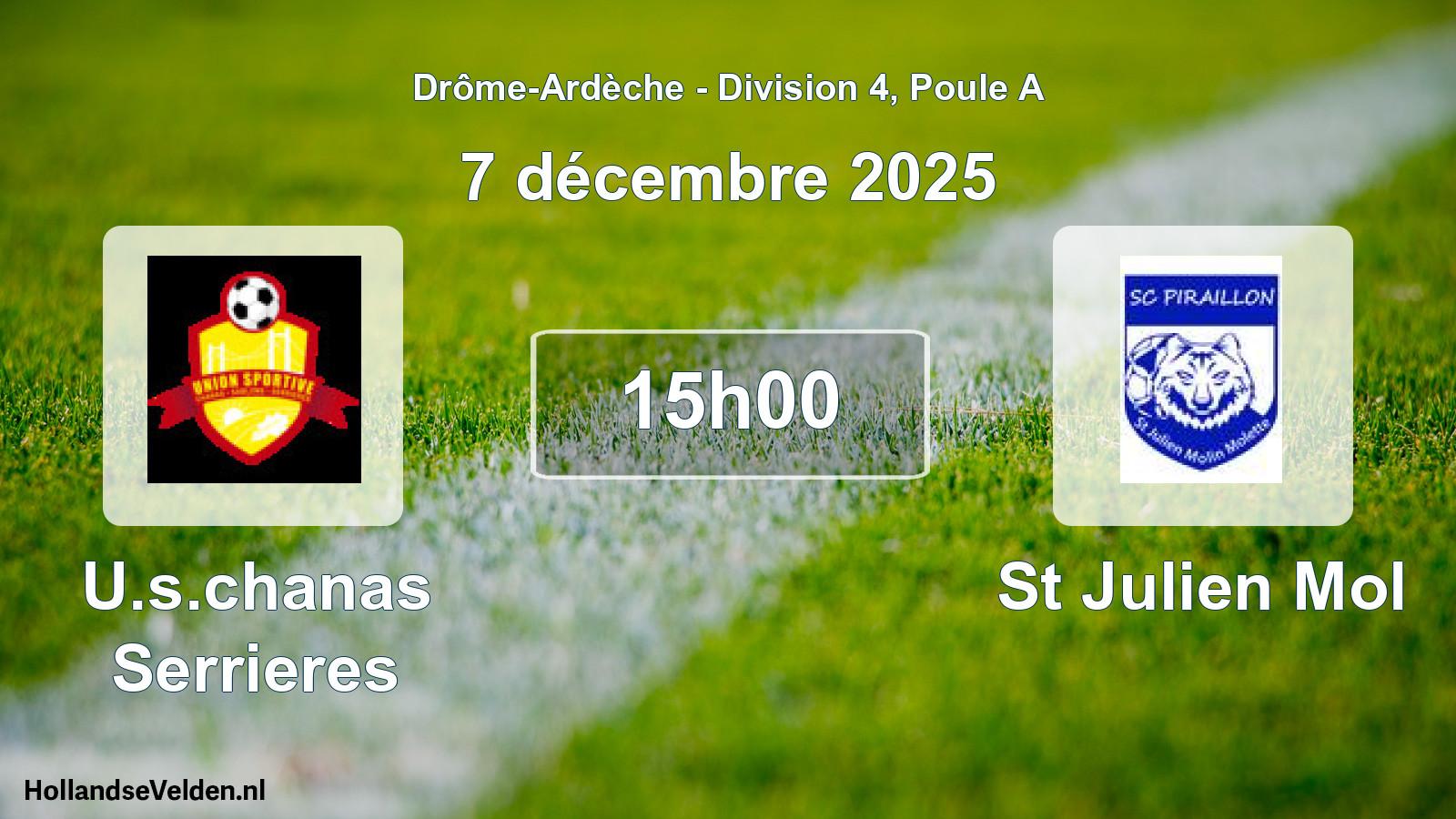 Geplande wedstrijd: U.s.chanas Serrieres - St Julien Mol (7 december 2025)