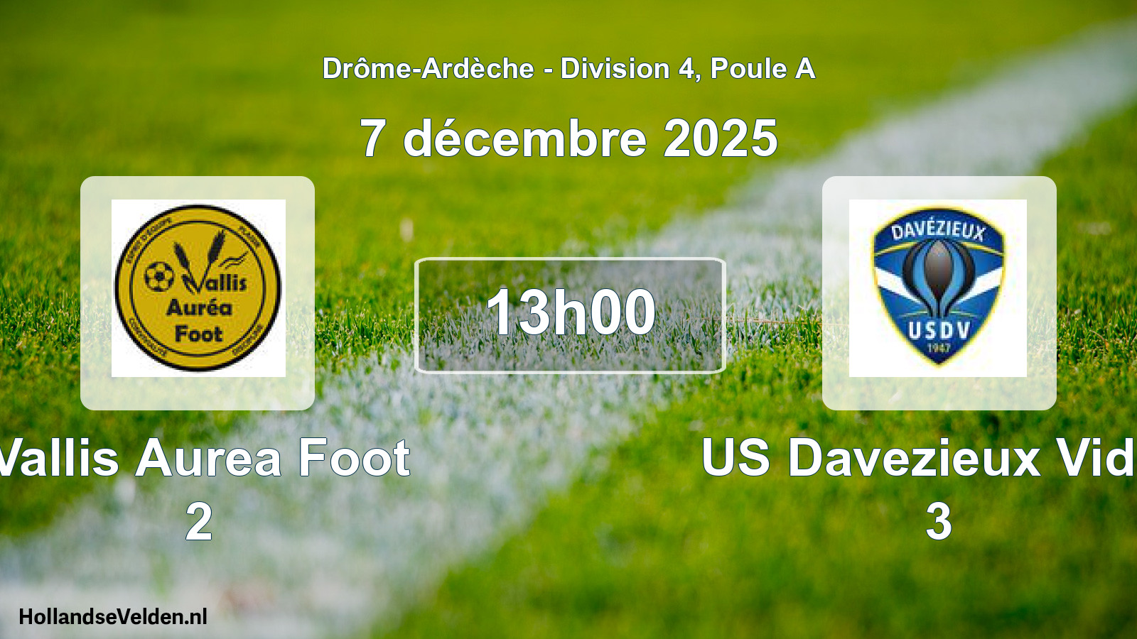 Geplande wedstrijd: Vallis Aurea Foot 2 - US Davezieux Vidal 3 (7 december 2025)