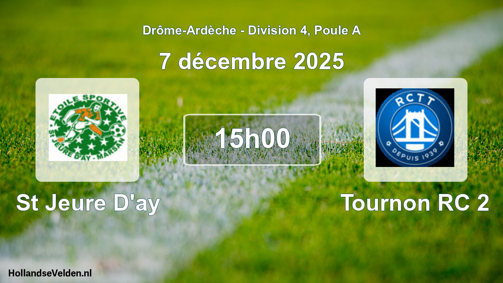 Geplande wedstrijd: St Jeure D'ay - Tournon RC 2 (7 december 2025)