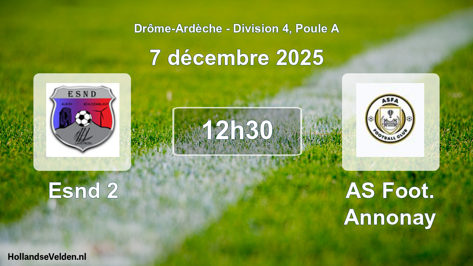 Scheduled Match: Esnd 2 - AS Foot. Annonay (7 December 2025)