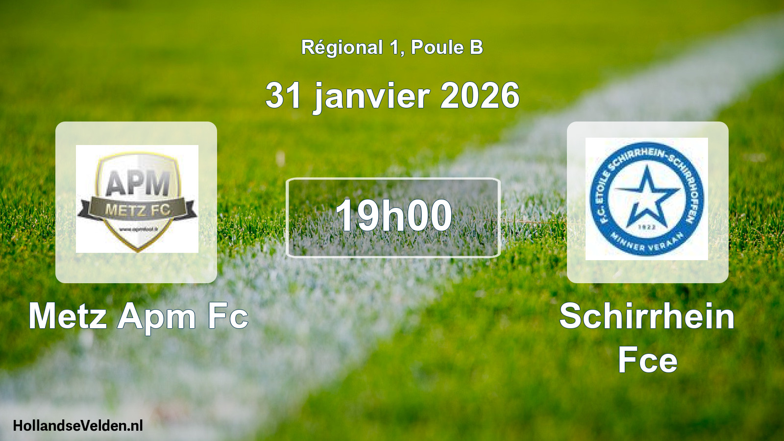 Scheduled Match: Metz Apm Fc - Schirrhein Fce (31 January 2026)