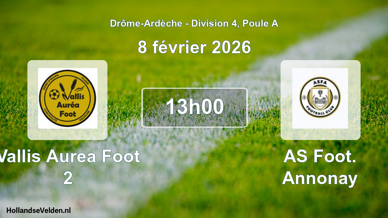 Scheduled Match: Vallis Aurea Foot 2 - AS Foot. Annonay (8 February 2026)