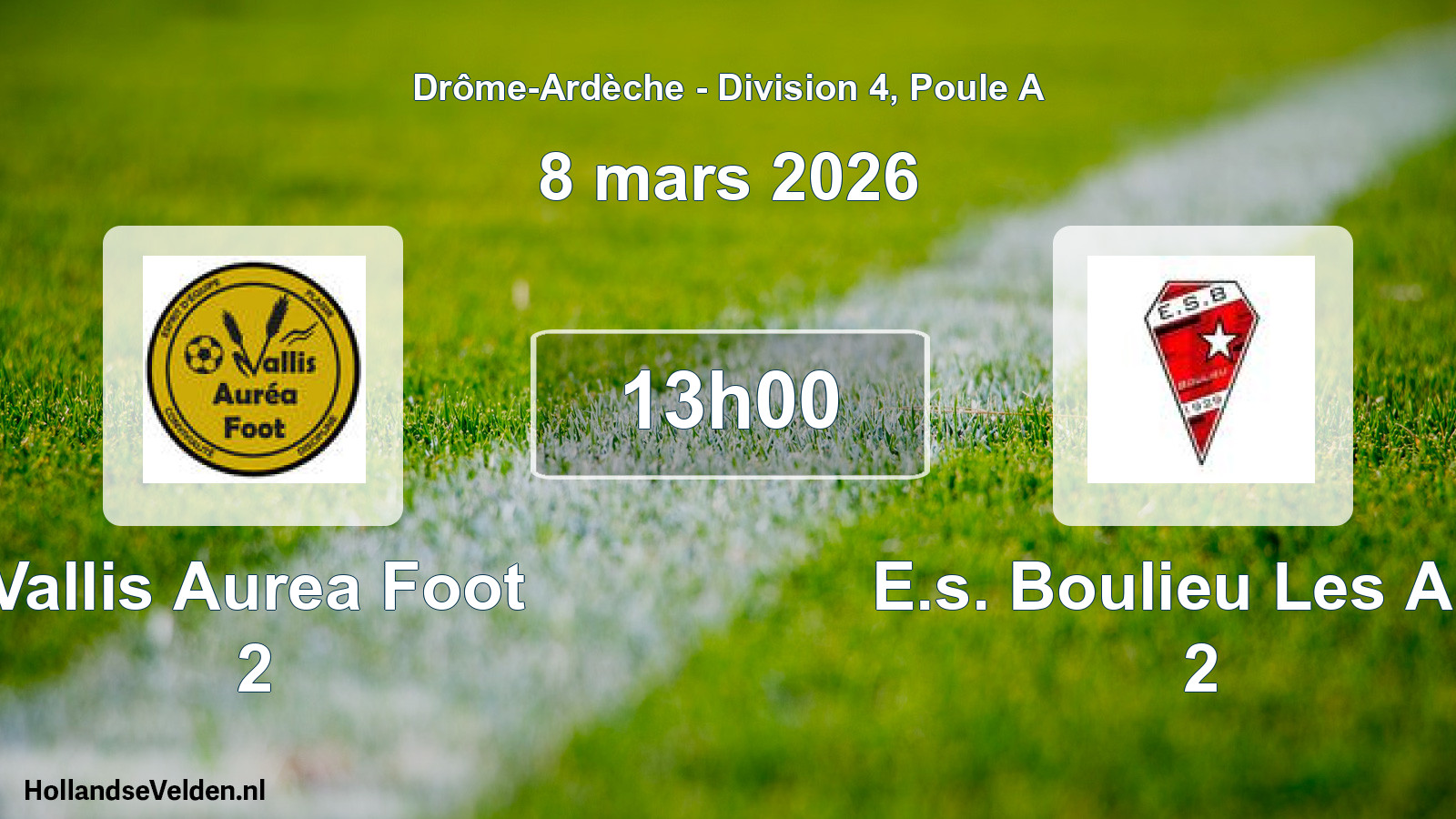 Geplande wedstrijd: Vallis Aurea Foot 2 - E.s. Boulieu Les Ann 2 (8 maart 2026)