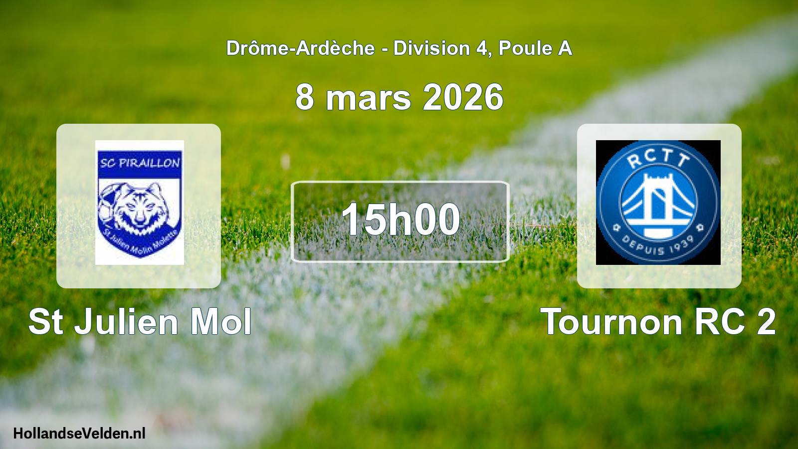 Geplande wedstrijd: St Julien Mol - Tournon RC 2 (8 maart 2026)