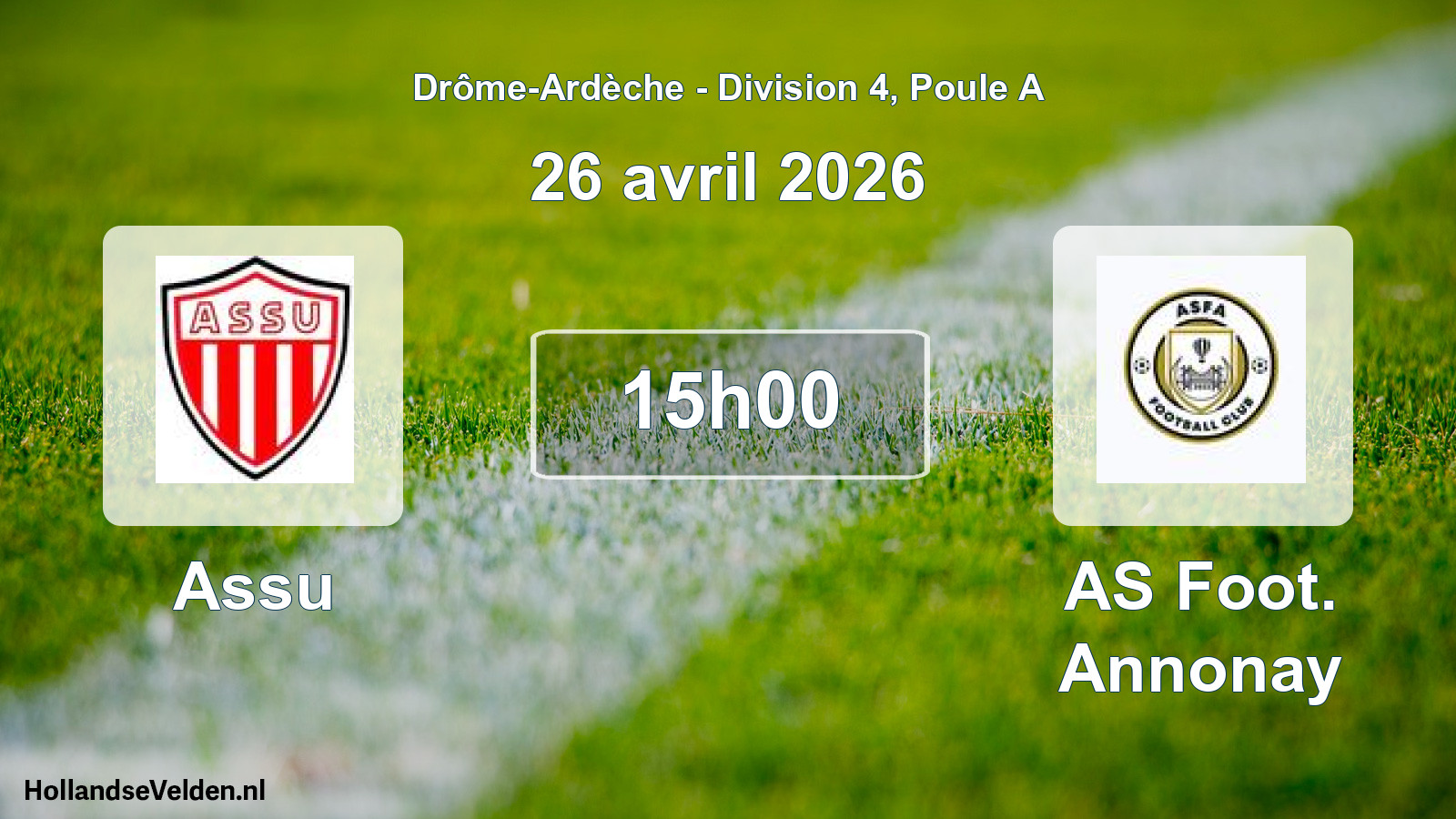 Geplande wedstrijd: Assu - AS Foot. Annonay (26 april 2026)