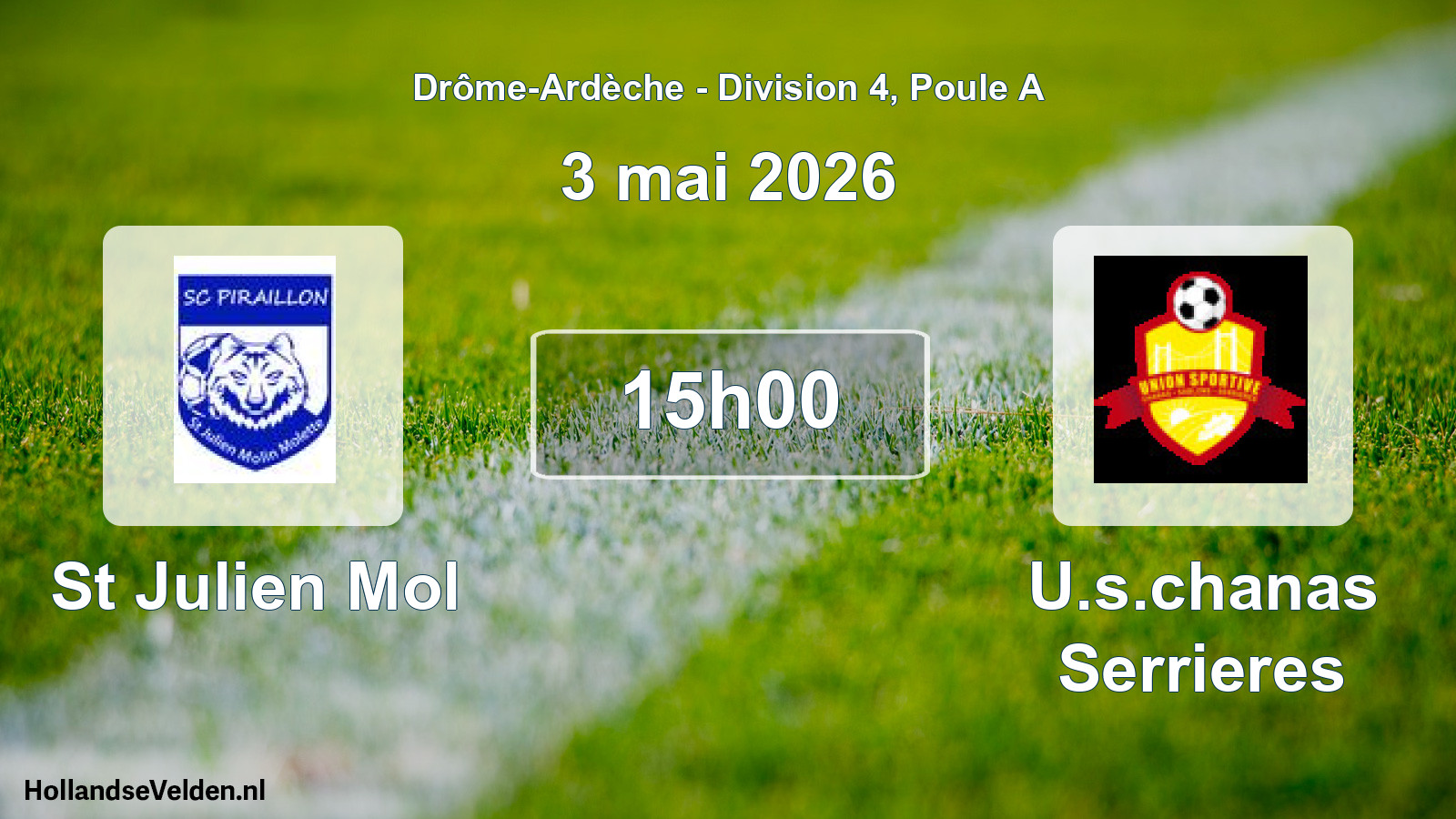Geplande wedstrijd: St Julien Mol - U.s.chanas Serrieres (3 mei 2026)