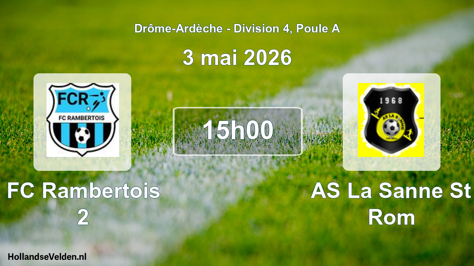 Scheduled Match: FC Rambertois 2 - AS La Sanne St Rom (3 May 2026)