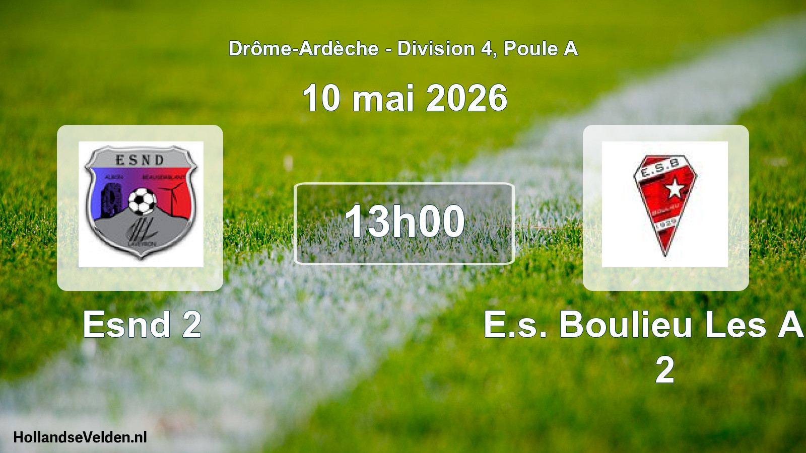Geplande wedstrijd: Esnd 2 - E.s. Boulieu Les Ann 2 (10 mei 2026)