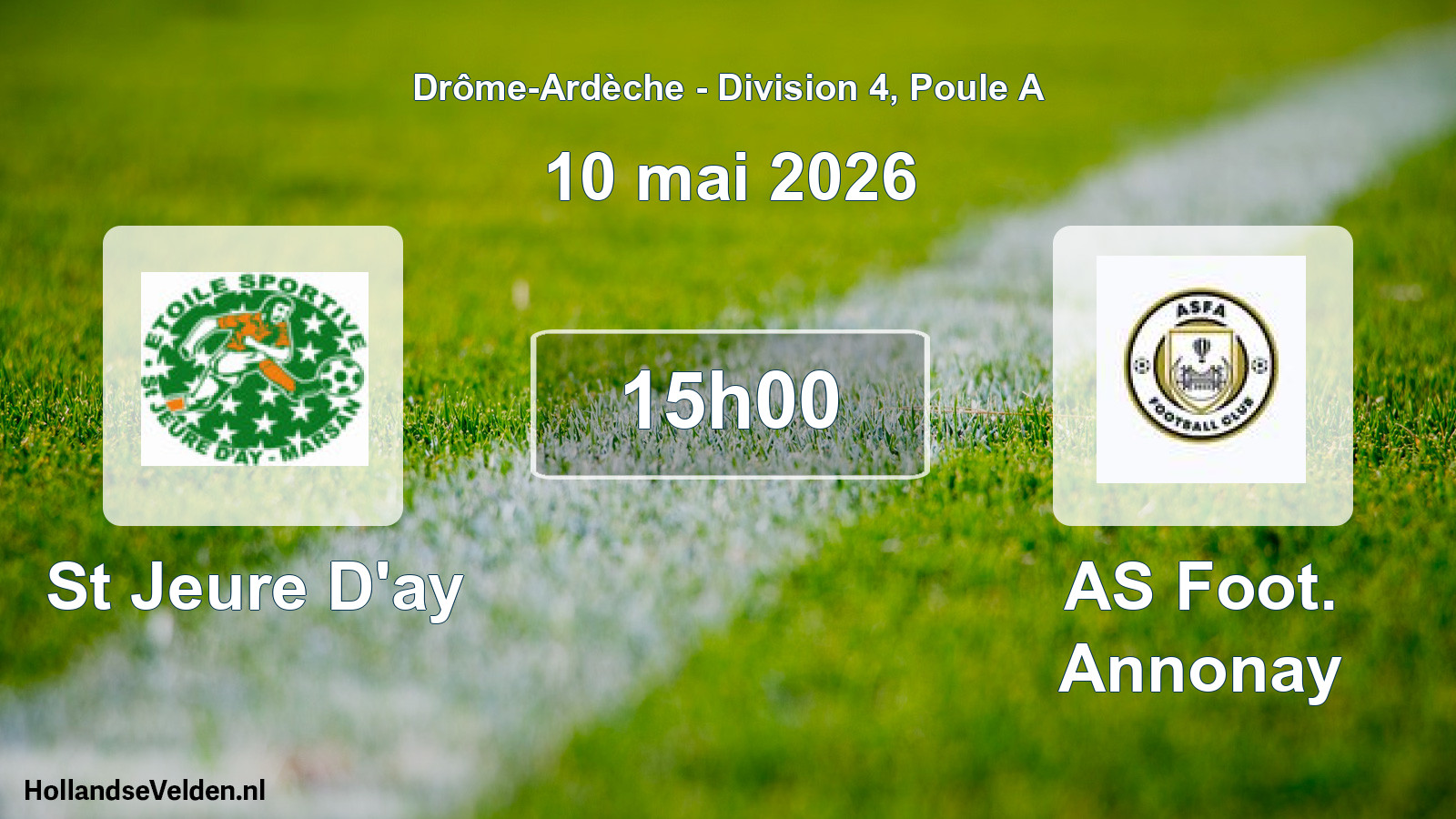 Geplande wedstrijd: St Jeure D'ay - AS Foot. Annonay (10 mei 2026)